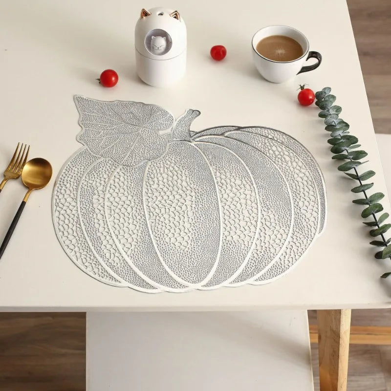 Set De Table Citrouille PVC Argenté