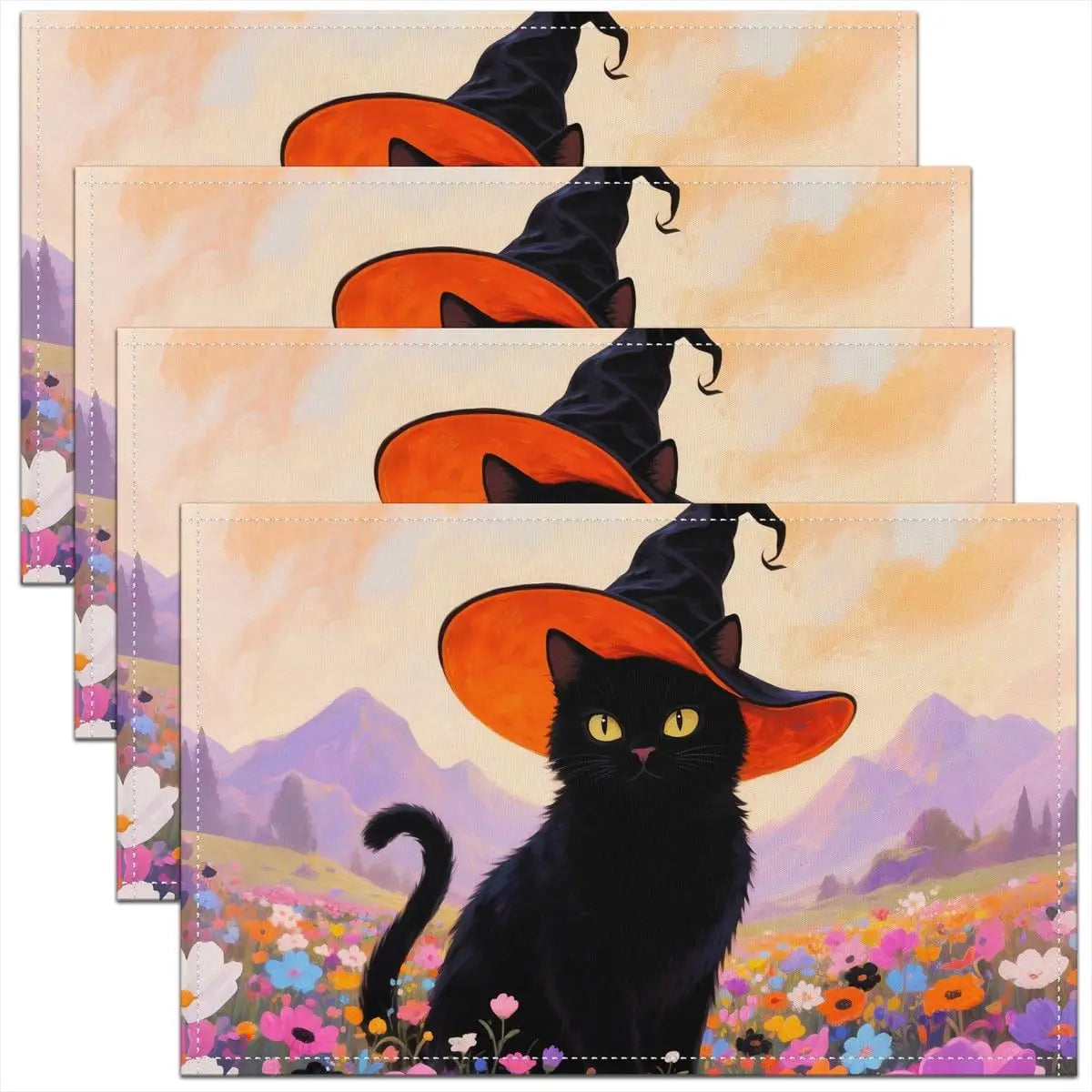 Set de Table Chat Halloween Mignon