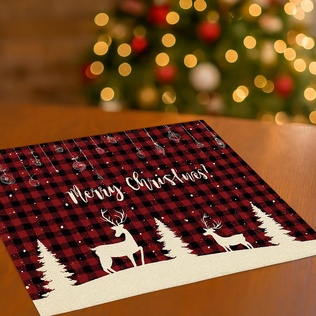 Set de Table Noël Carreaux Rouge et Noir de qualité