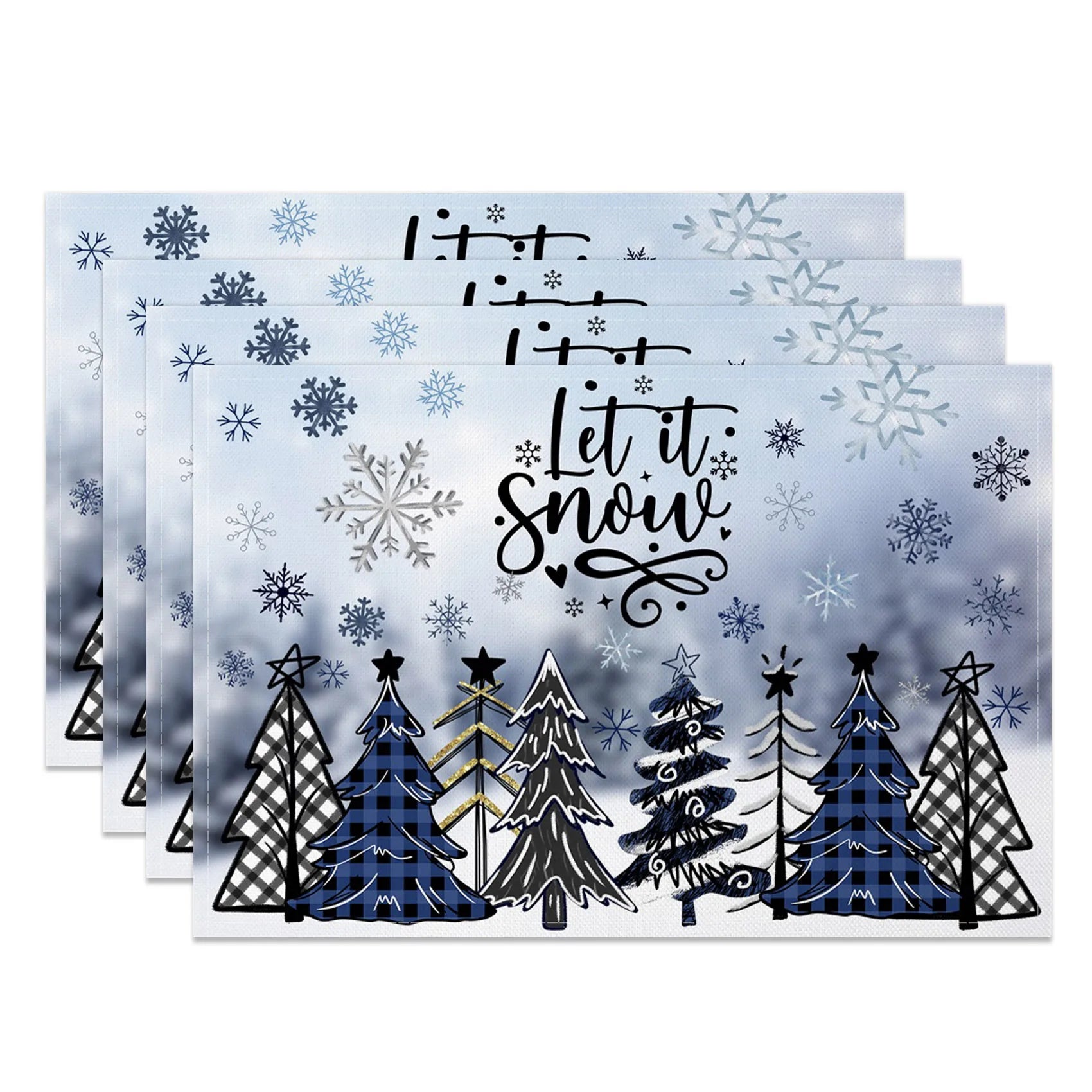 Set de Table Noël Elégant Bleu Unique