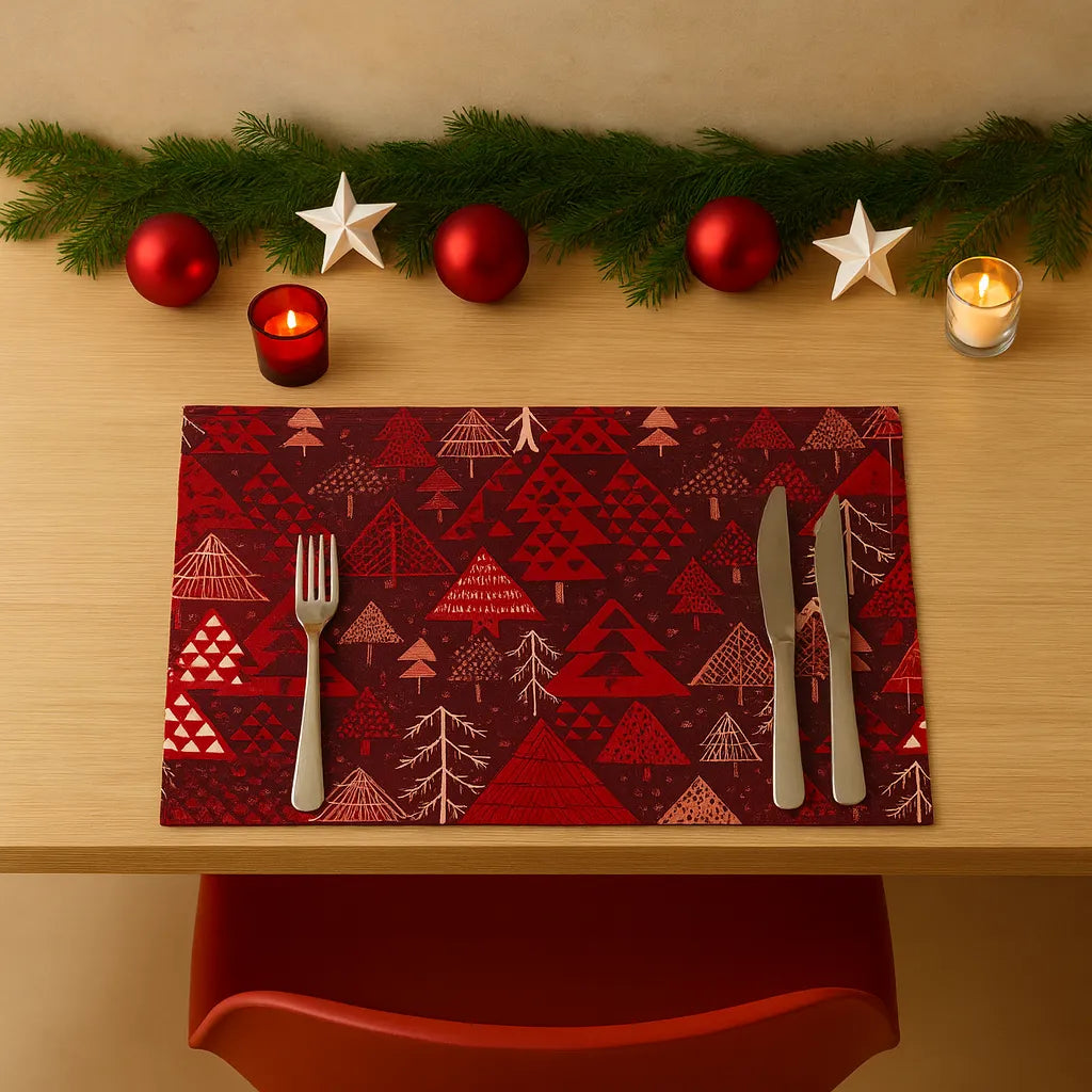 Set de Table Noël Rouge Moderne
