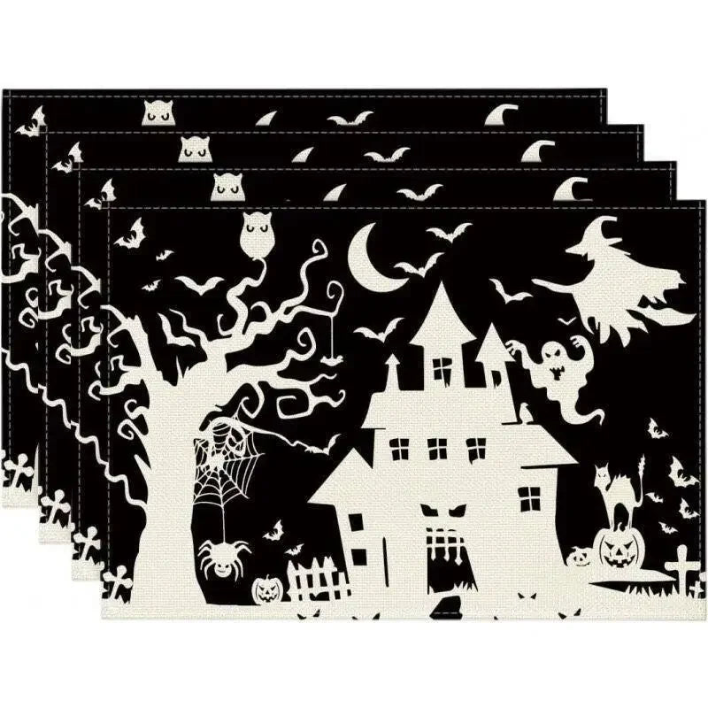 Set de Table Noir et Blanc Halloween Design