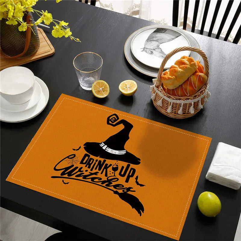 Set de Table Orange Chapeau de Sorcière Minimaliste