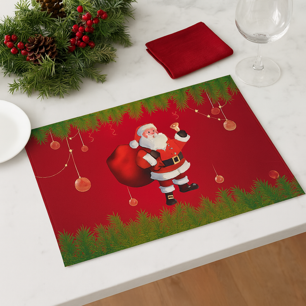 Set de Table Père Noël Rouge et Vert stylé