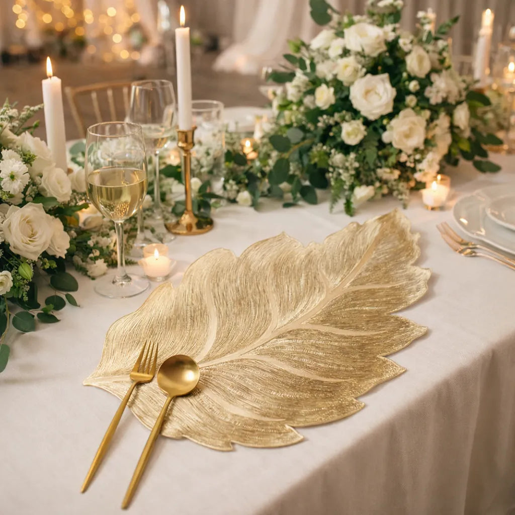 Set de Table Raffiné Feuille Or