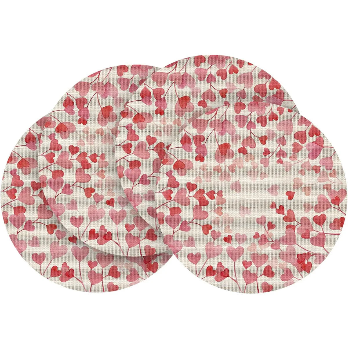 Set de Table Saint-Valentin Motifs Cœurs Roses chic