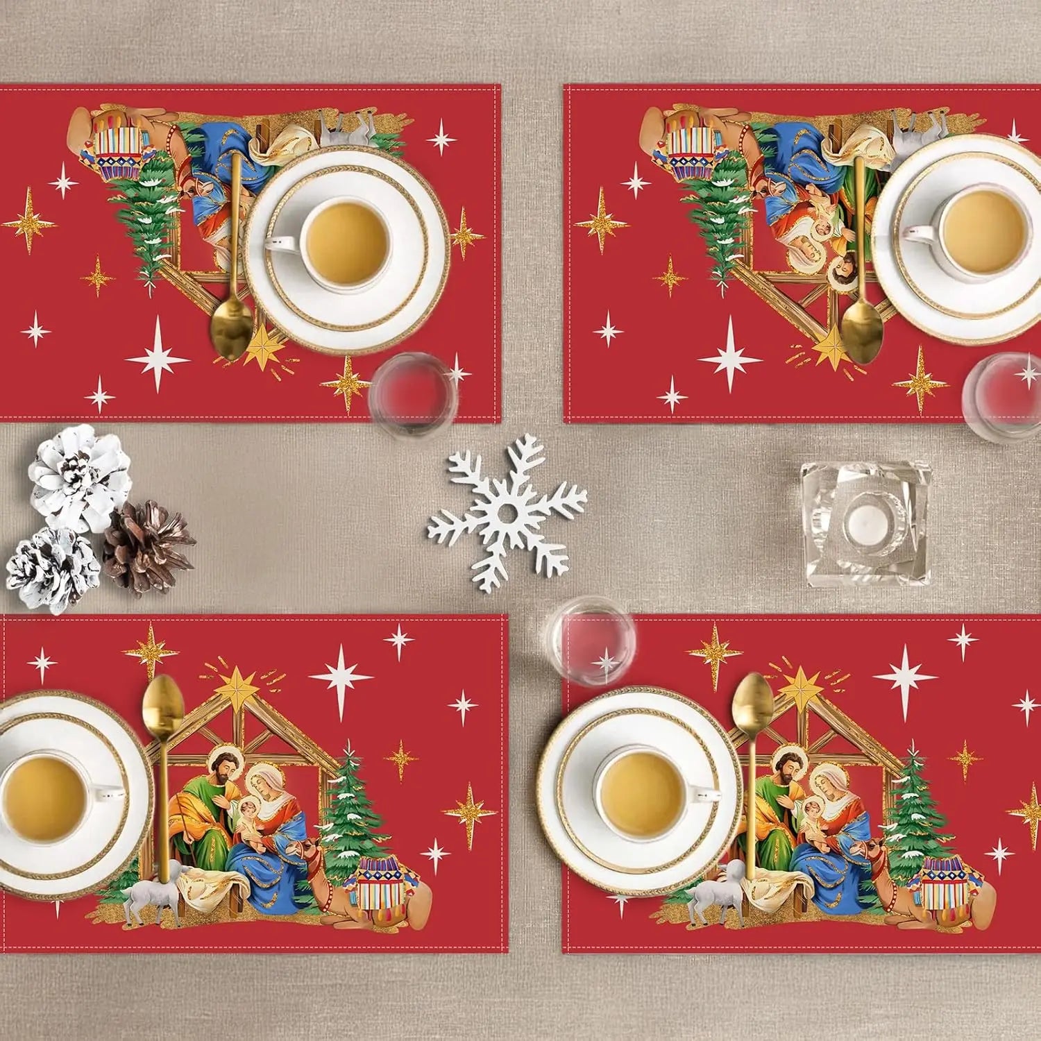 Set de Table Scène de la Nativité de qualité