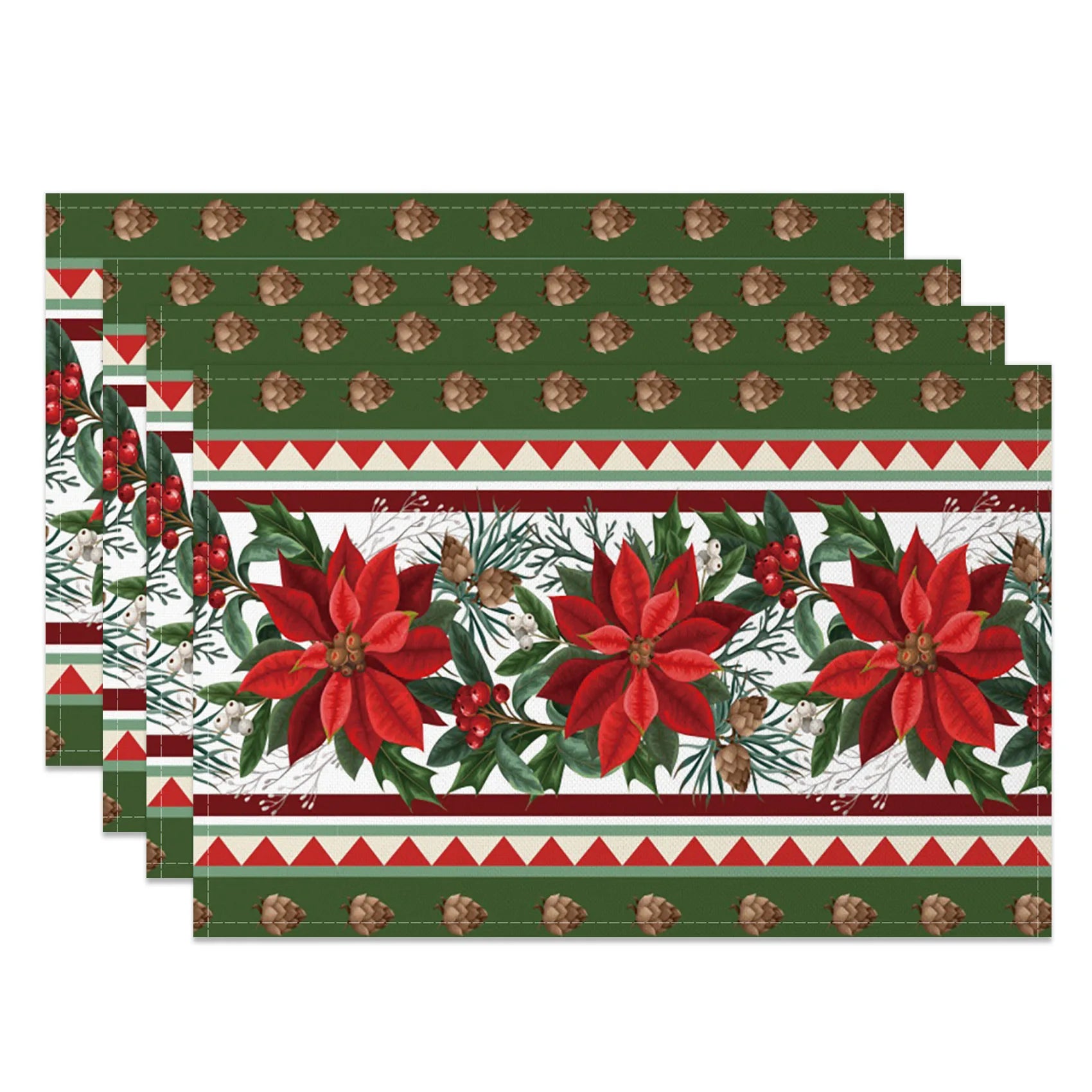 Set de Table en Lin Fleurs de Noël