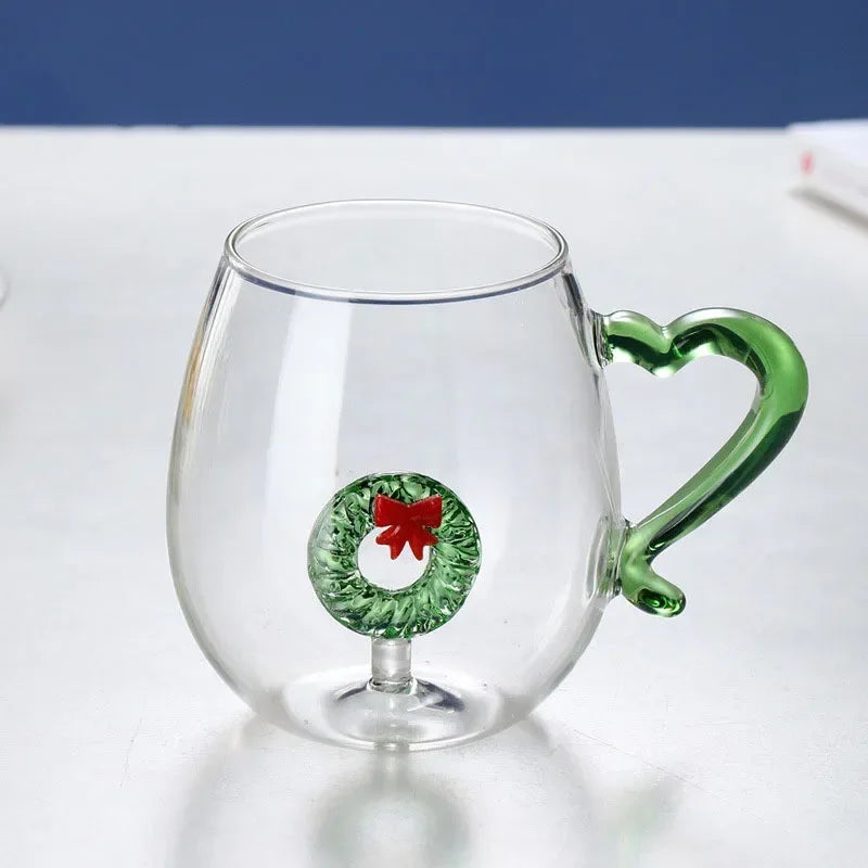 Tasse Design 3D Couronne de Noël Design