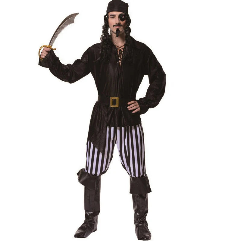 Tenue Pirate Homme Noir et Blanc Extensible