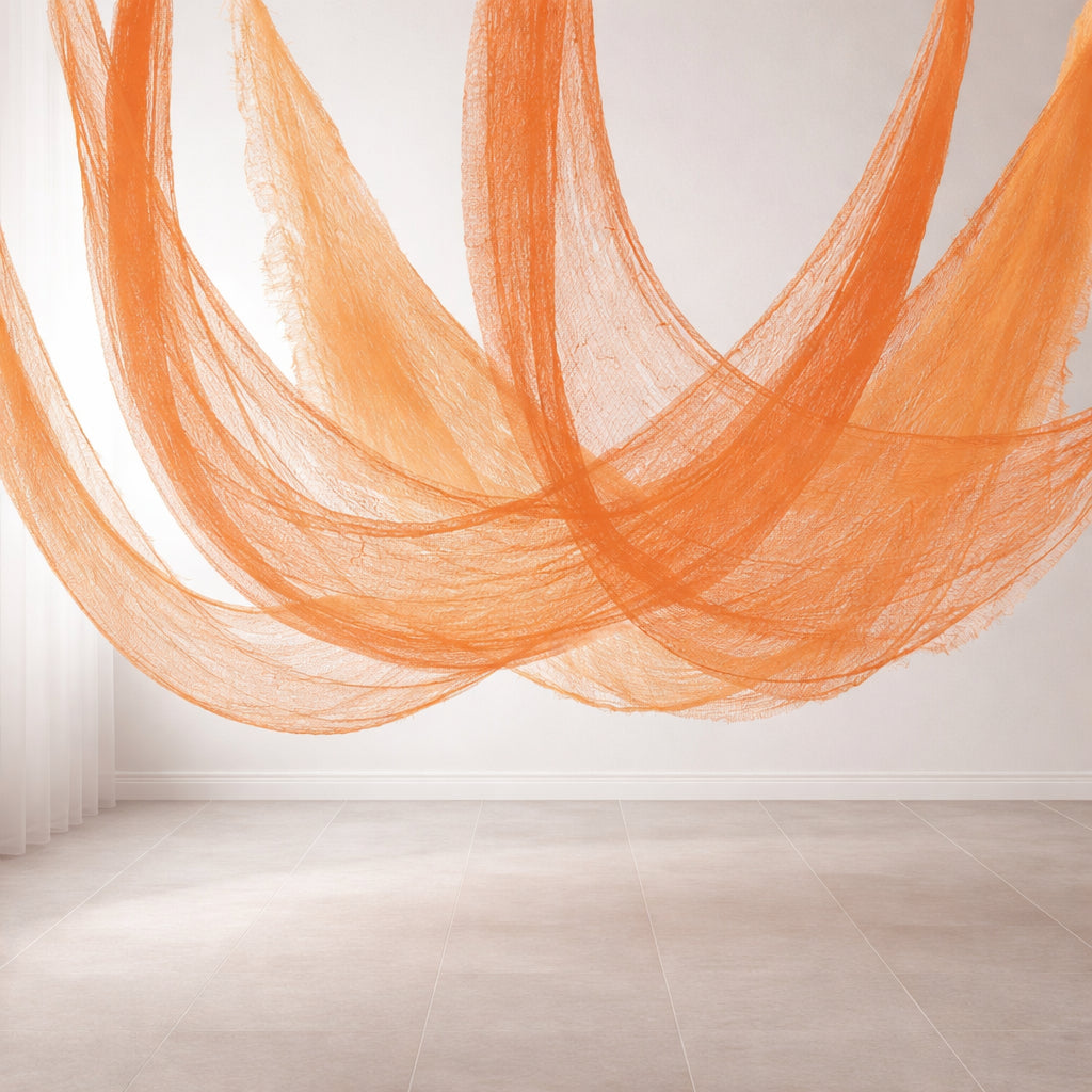 Toile d’Araignée Orange en Tissu de Gaze