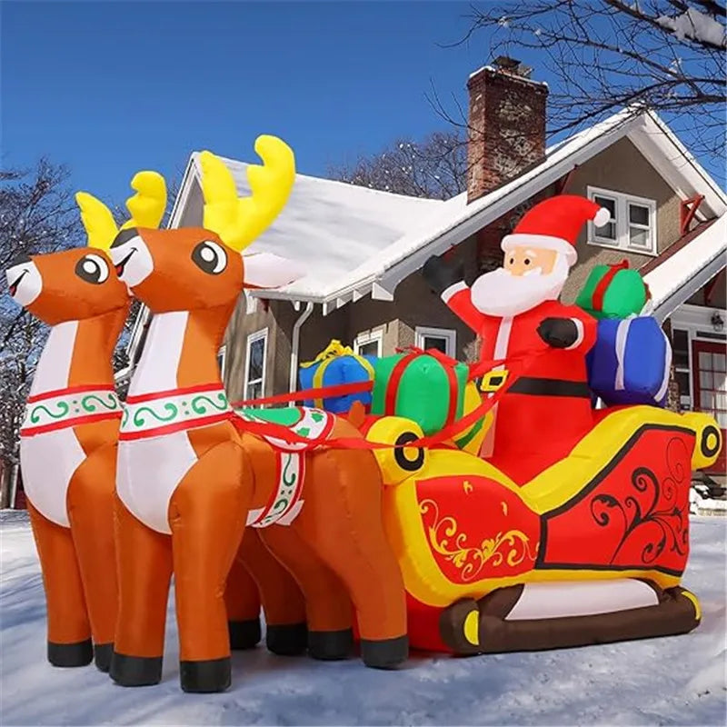 Traîneau Père Noël Gonflable Décoratif