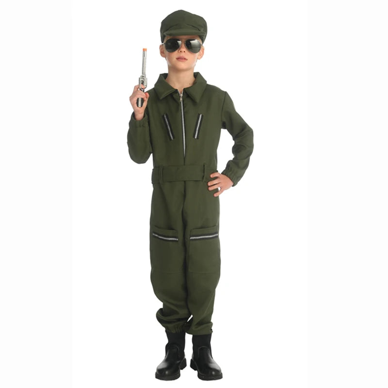 Uniforme Vert Militaire Enfant Léger