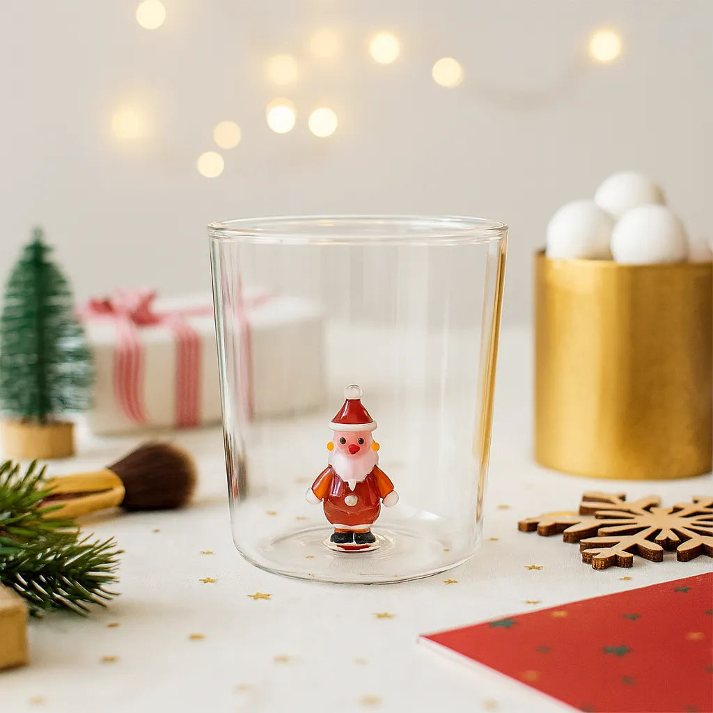 Verre Noël 3D Motif Père Noël