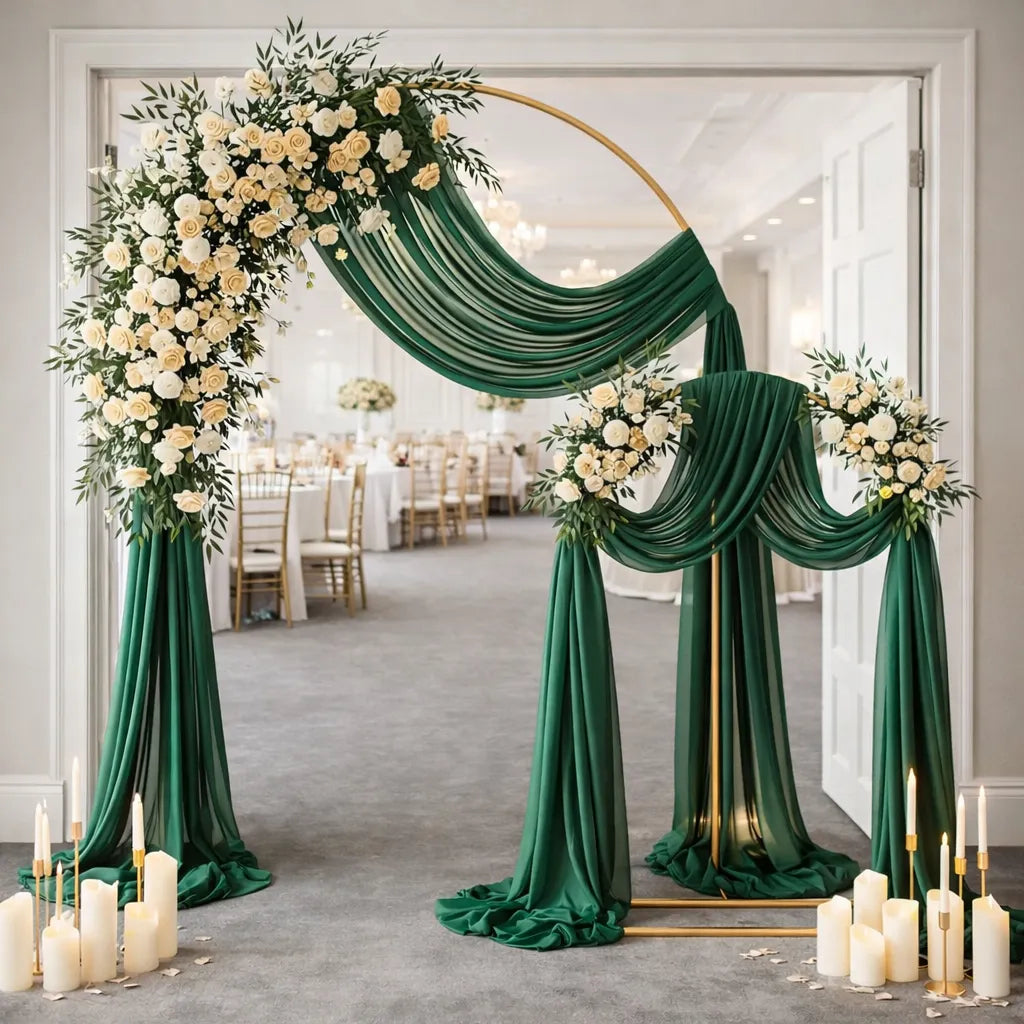 Voilage Vert pour Arche Mariage