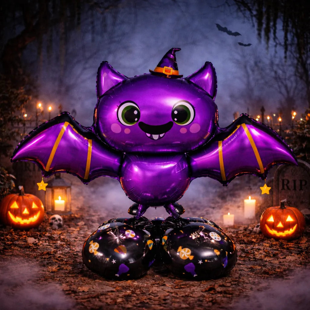 ballon chauve-souris violet halloween Festif