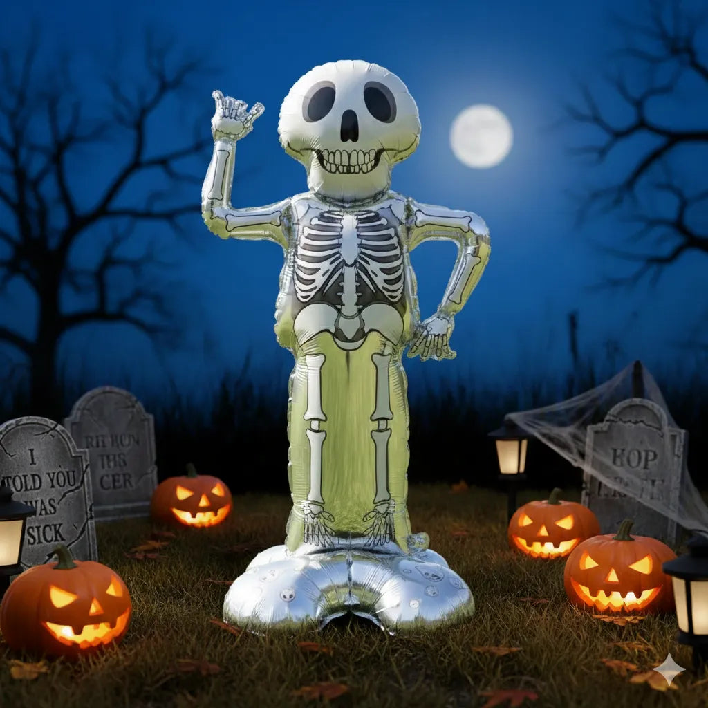 ballon gonflable XXL squelette halloween moderne