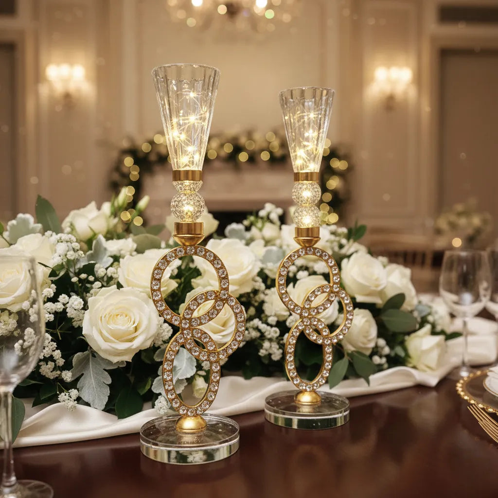 bougeoir mariage luxueux en cristal original