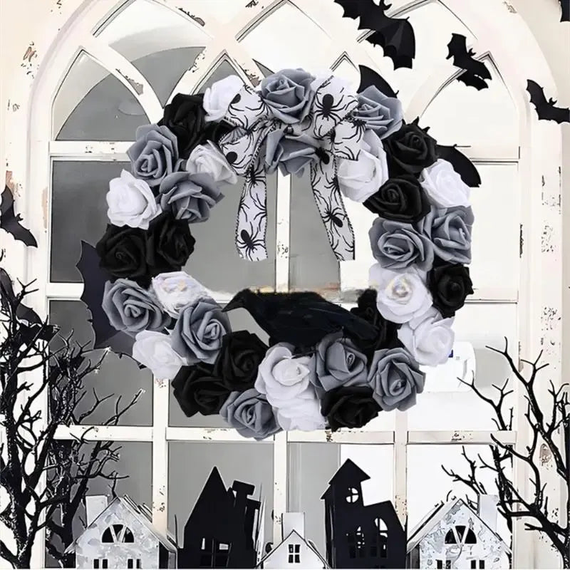 couronne de roses halloween design unique