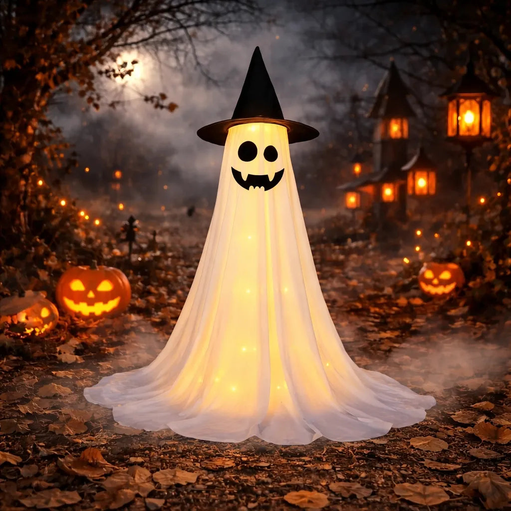 décoration fantomatique lumineuse effrayant