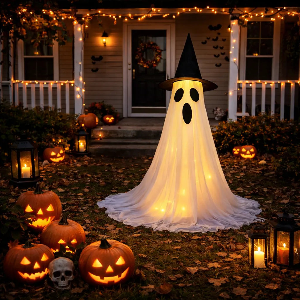 fantôme en tissu lumineux sur support unique