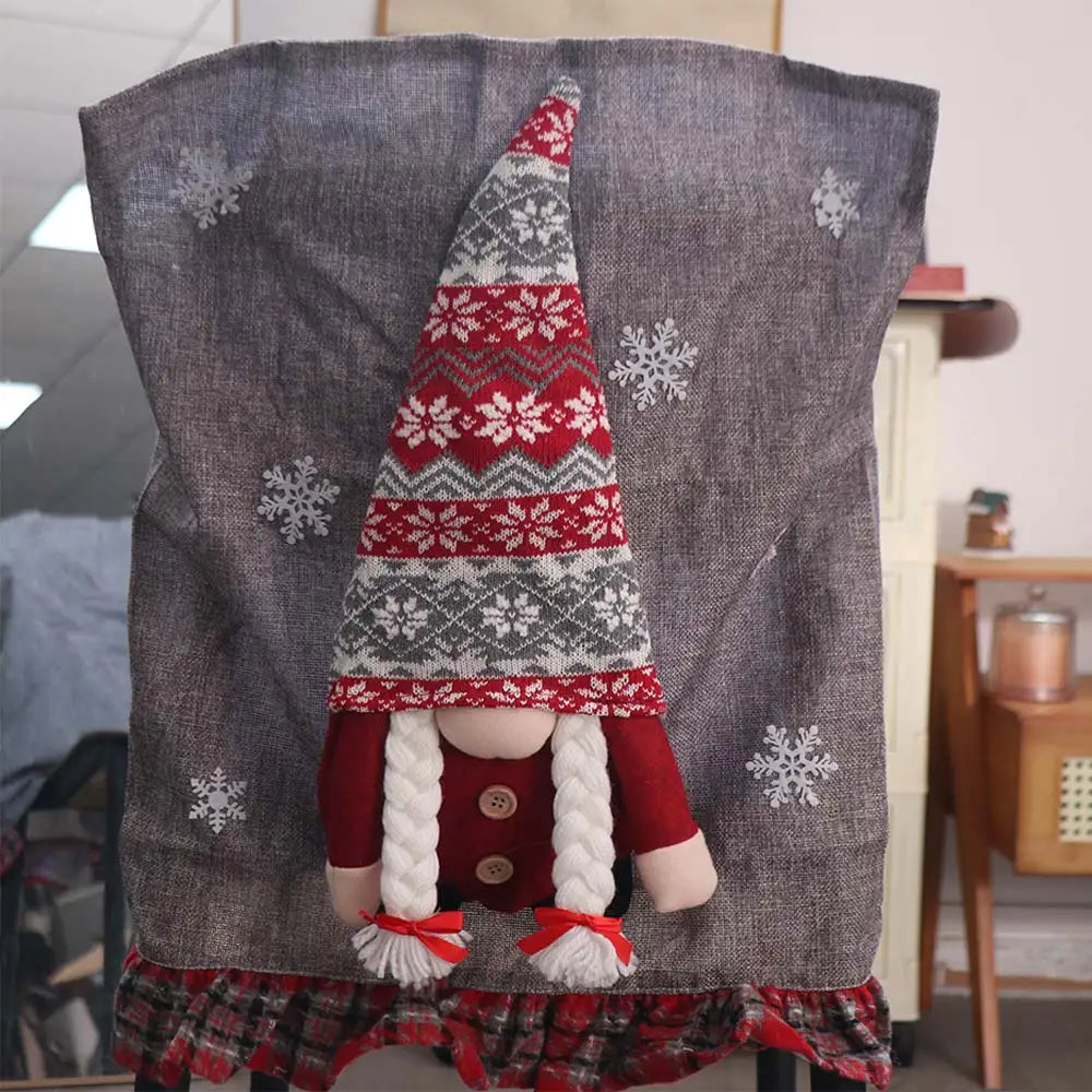 housse de chaise gnome gris