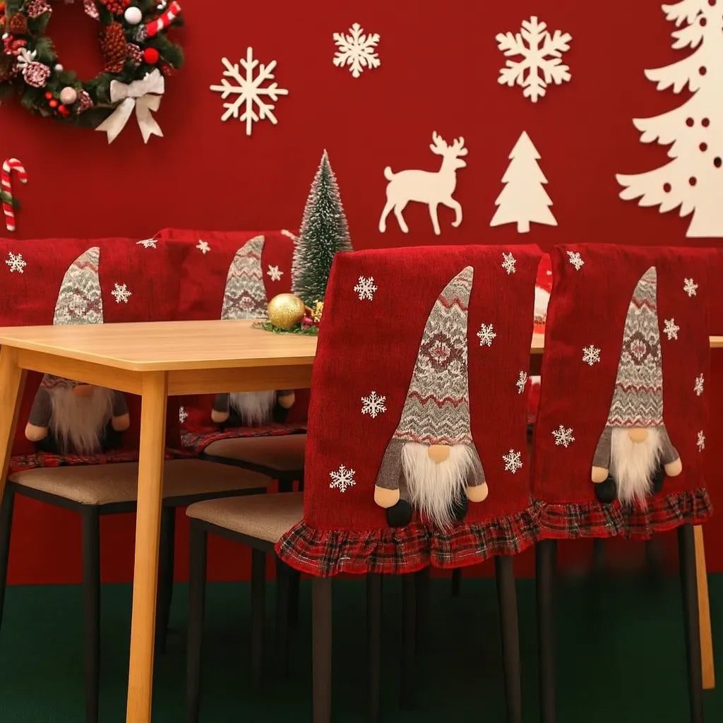 housse de chaise gnome noël chic