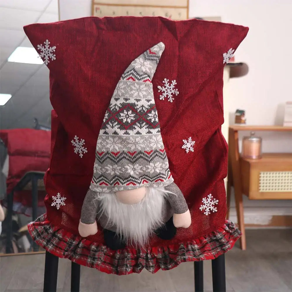 housse de chaise gnome noël festive