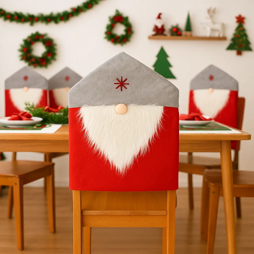 housse de chaise noël nordique rouge moderne