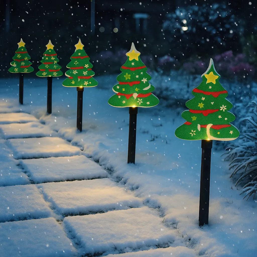 lot de lampes jardin arbre de noël  festive