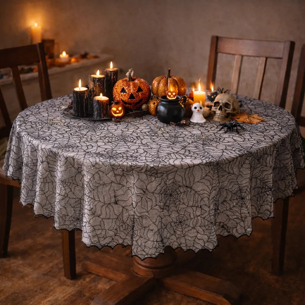 nappe ronde toile d’araignée unique