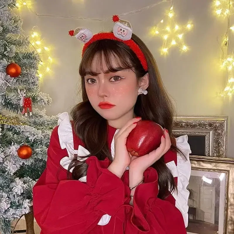 serre-tête noël rouge fourrure père noël élégant