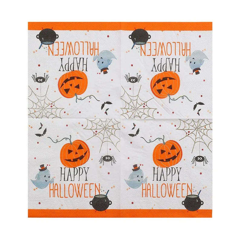 serviette de table blanc halloween effrayante