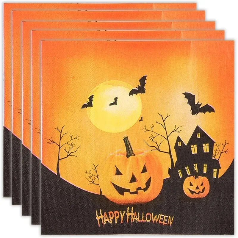 serviette de table thème halloween effrayante