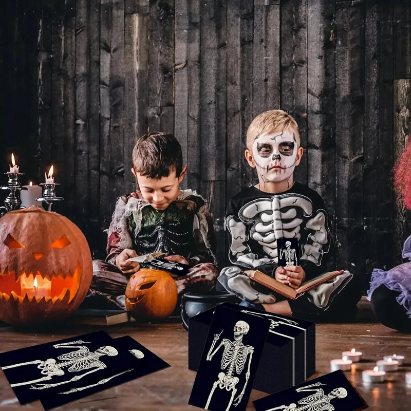 serviette en papier squelette noir unique