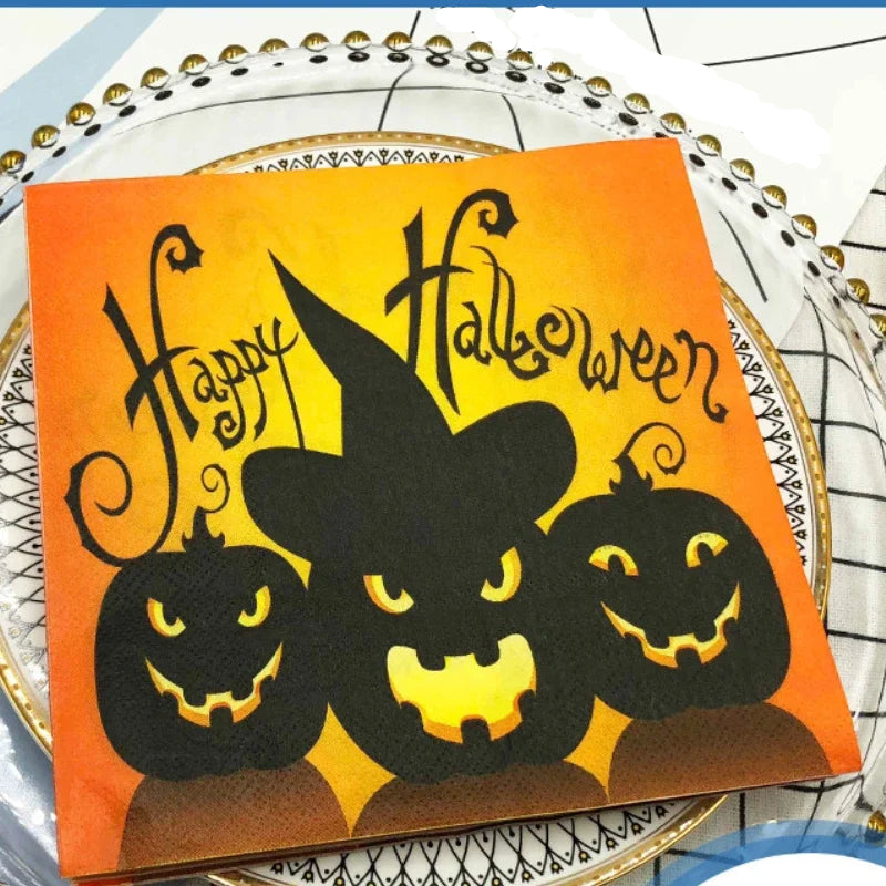 serviette happy halloween dégradée