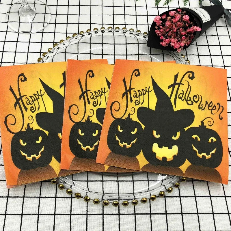 serviette happy halloween dégradée originale