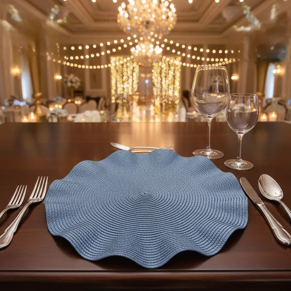 set de table bleu chic unique