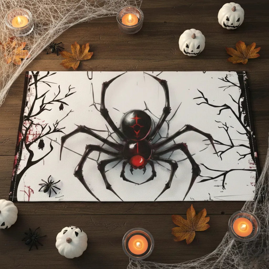 set de table halloween motif araignée original