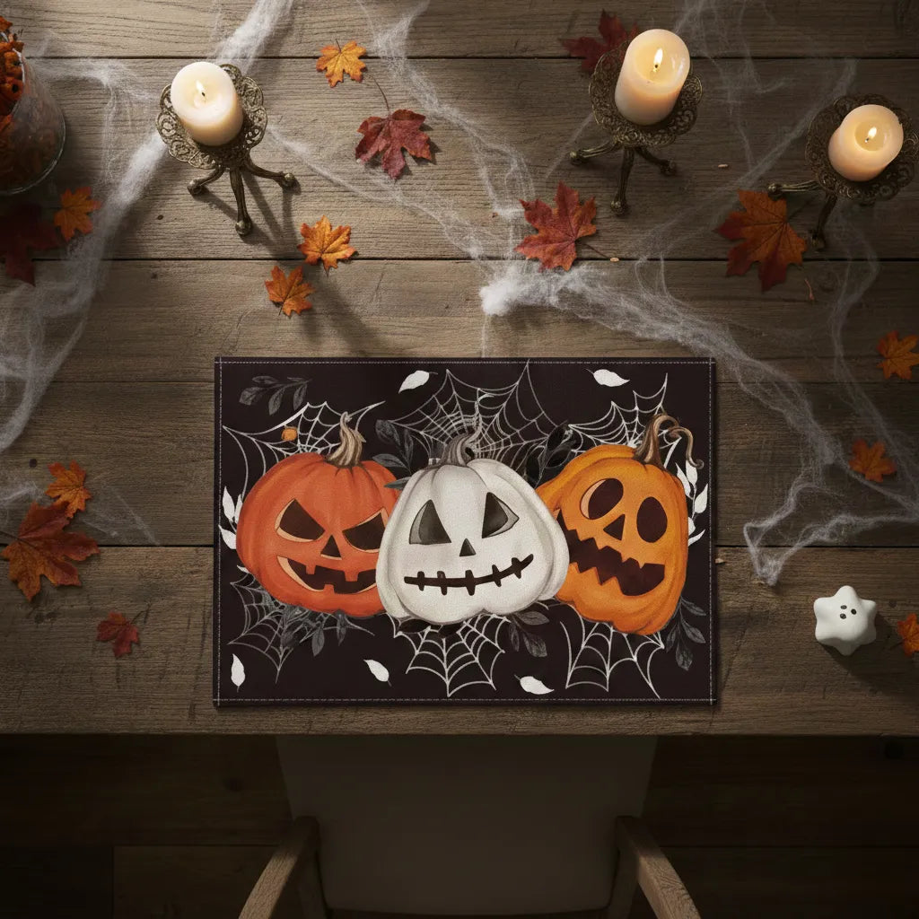 set de table halloween à motif terrifiant