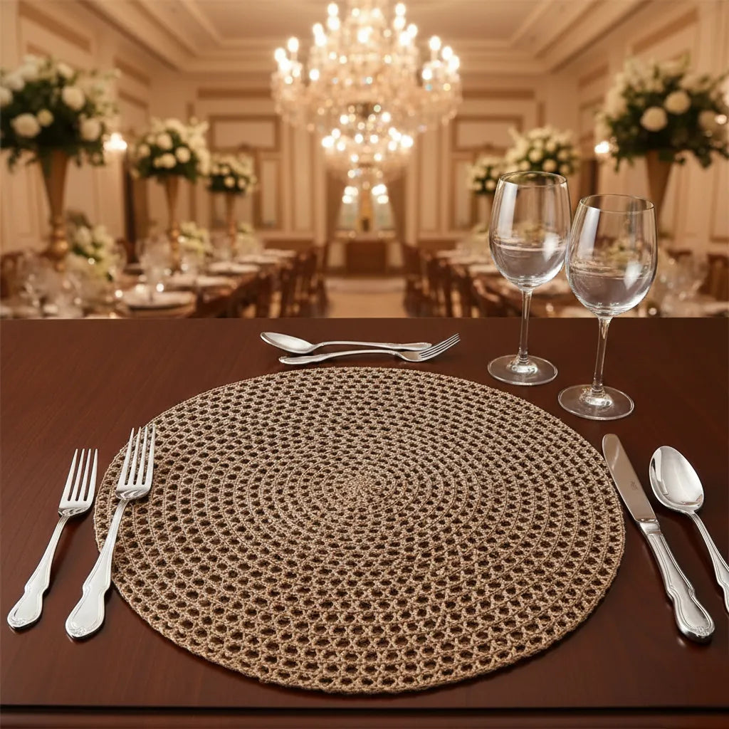 set de table élégant en jute raffiné