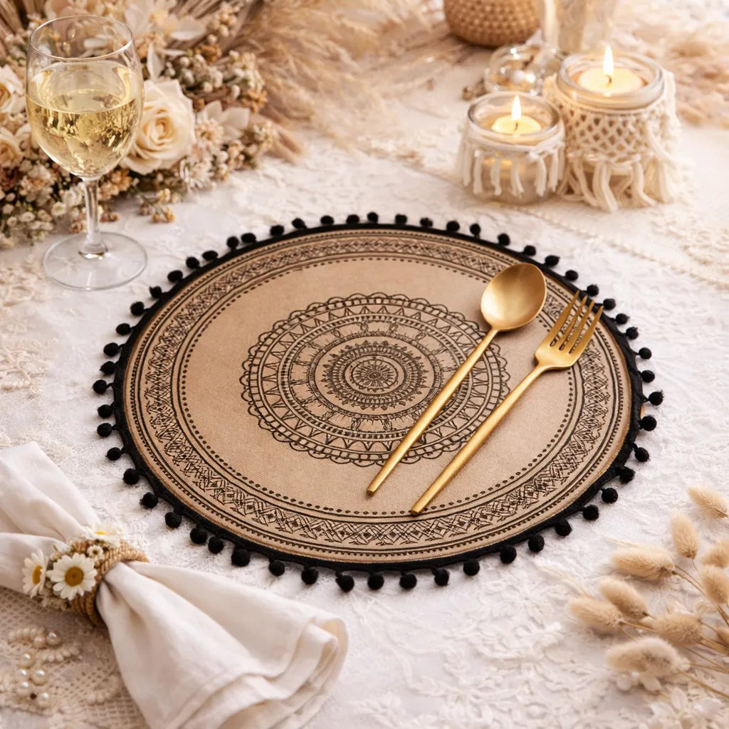 set de table mariage bohème