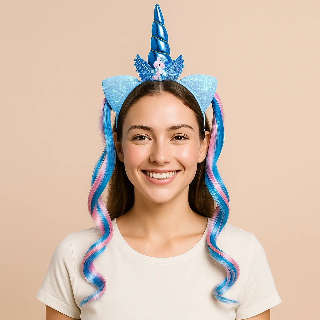 Accessoire Cheveux Licorne Femme Bleu