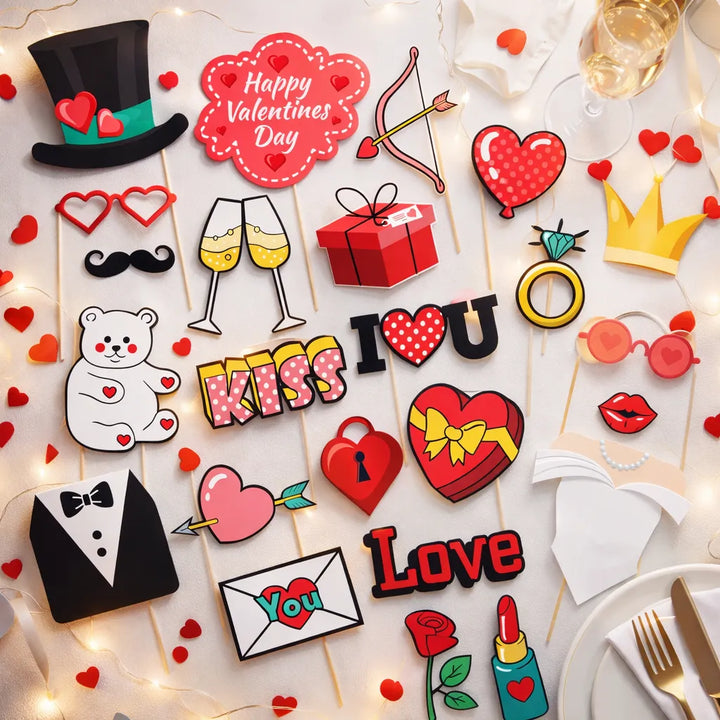 Accessoires Photo Couple Saint-Valentin Romantique