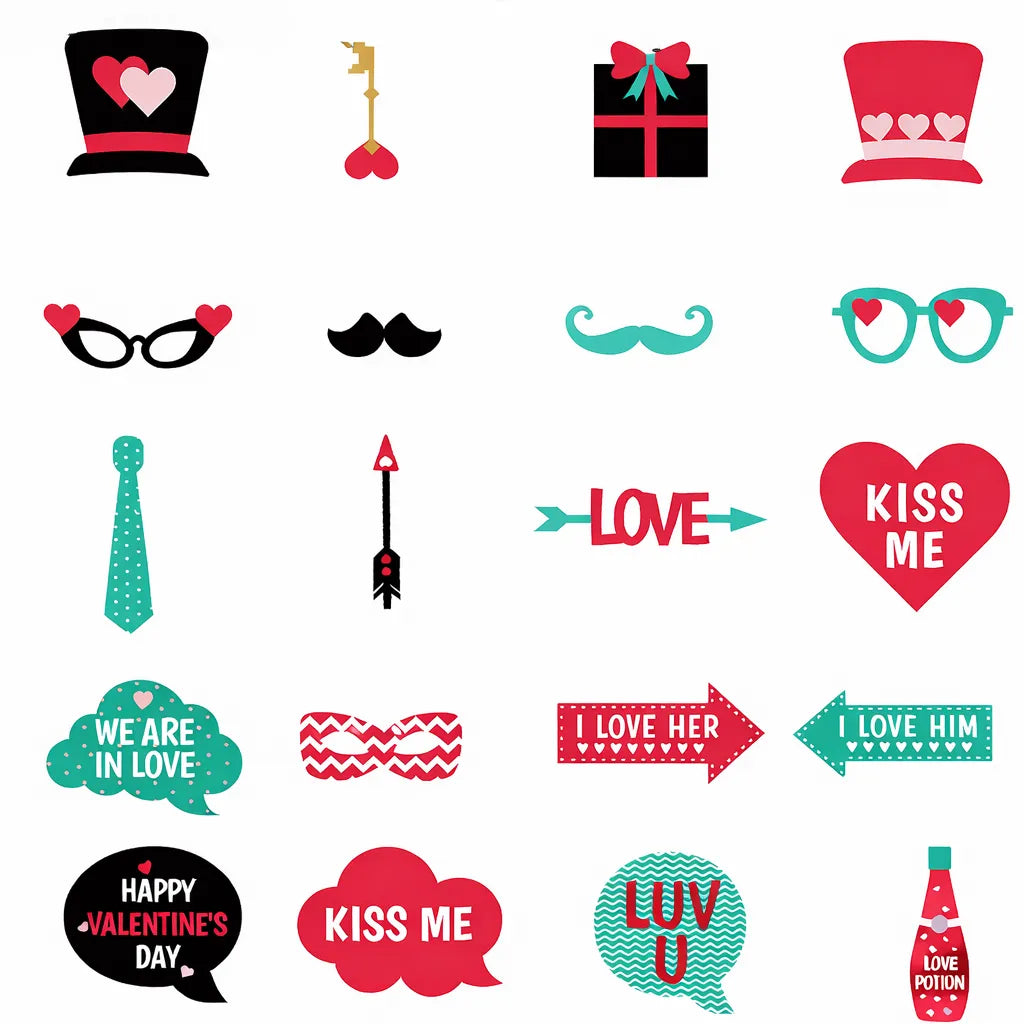 Accessoires Photo Fun Saint-Valentin festive