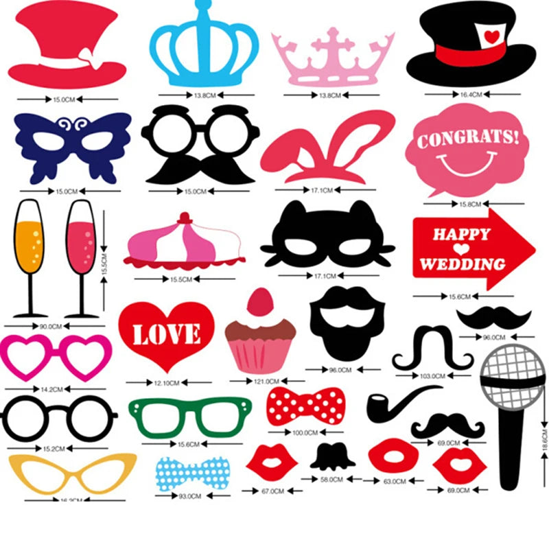 Accessoires Photo pour Photobooth Mariage Amusants Chic
