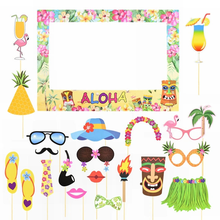Accessoires Photobooth Anniversaire Hawaïen