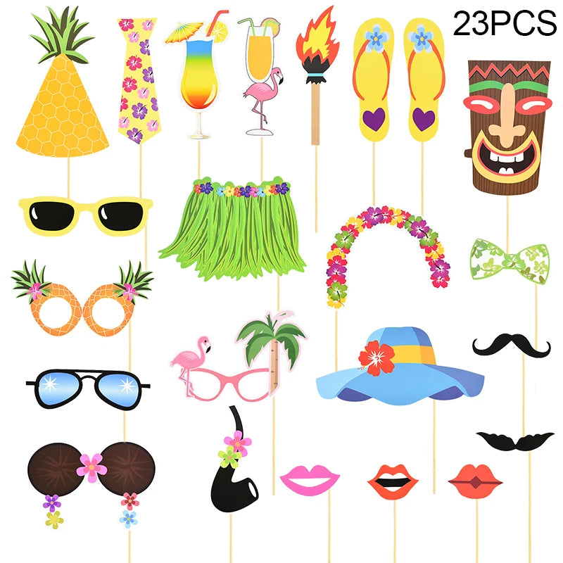 Accessoires Photobooth Anniversaire Hawaïen Festifs 