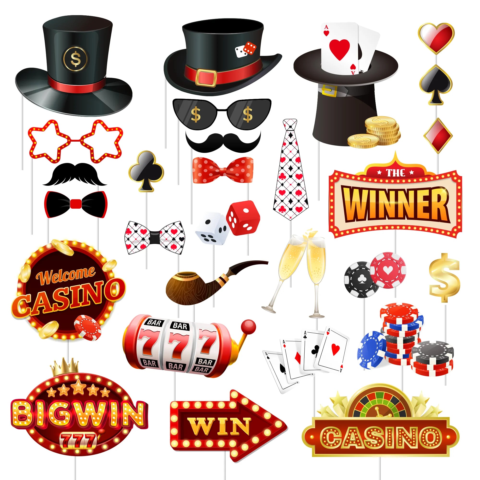 Accessoires Photobooth Casino Festive