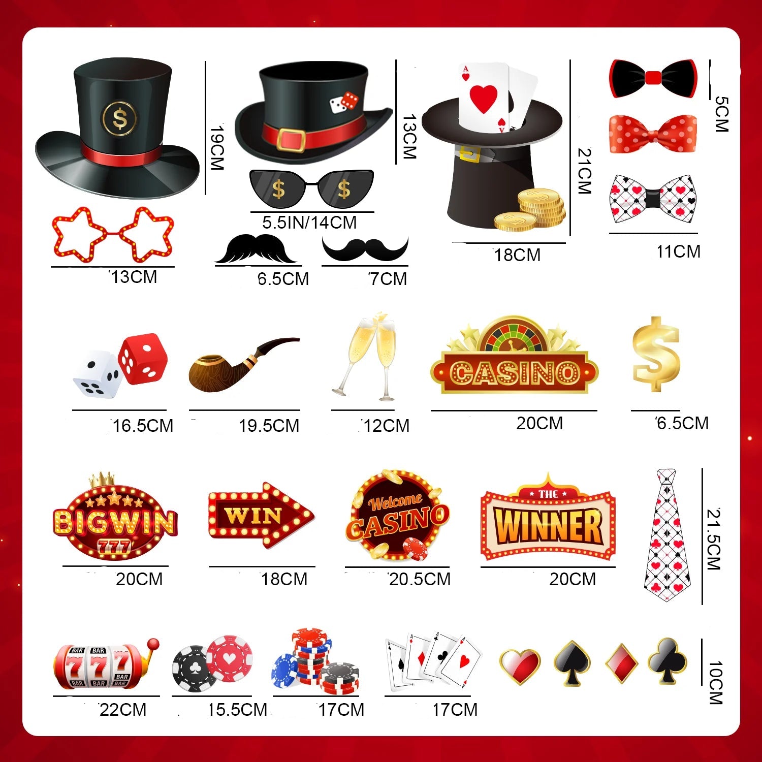 Accessoires Photobooth Casino Originale